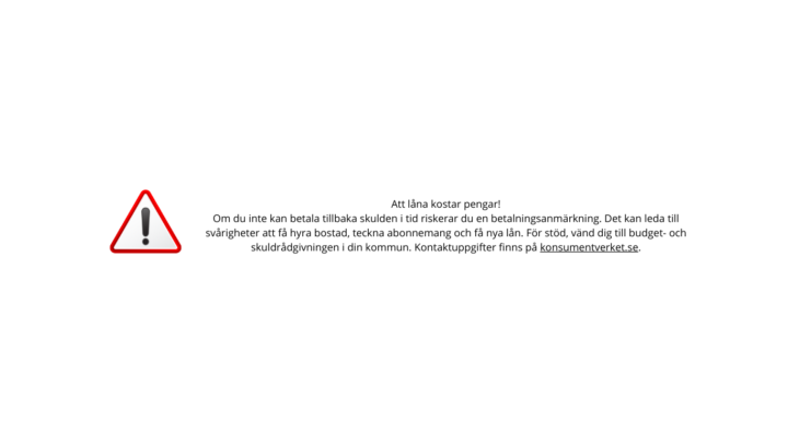Att låna pengar varning